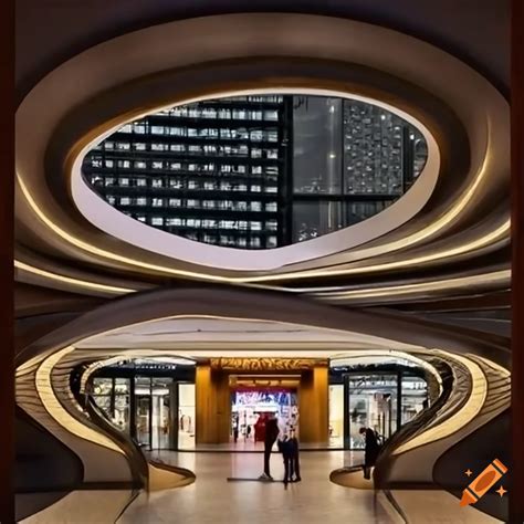 Modern curved architecture mega mall entrance design