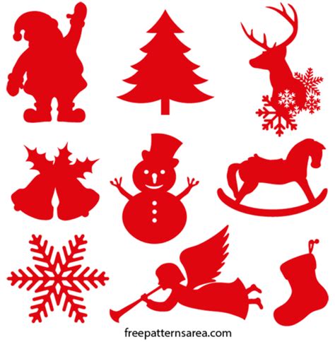 Christmas Ornament Silhouette Vector Shapes | FreePatternsArea