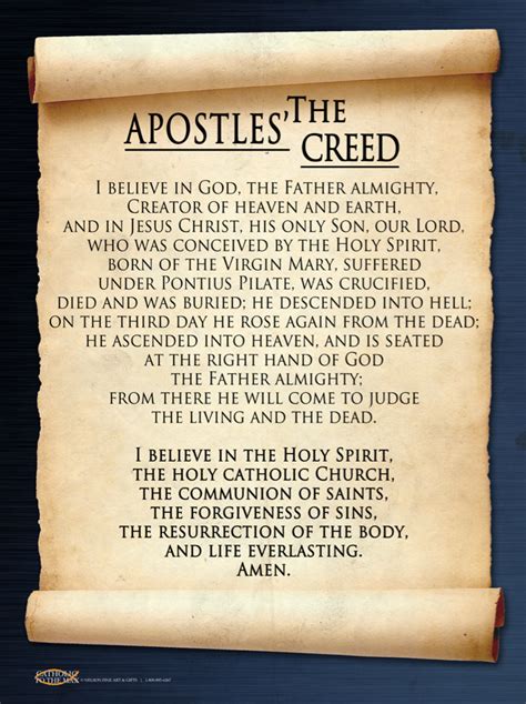 Apostles Creed Apostles Creed Nicene Creed Catholic Printable Prayers ...