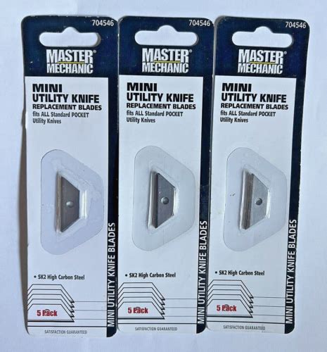 Mini Utility Blades -(3) 5 Pack - Box Knife Blade Replacement - 15 pcs ...