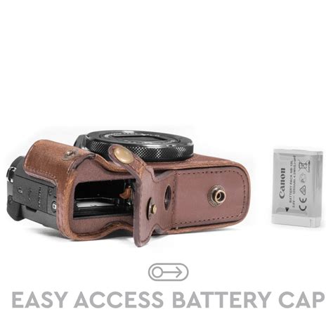 MegaGear Canon PowerShot G5 X Ever Ready Leather Camera Case and Strap ...