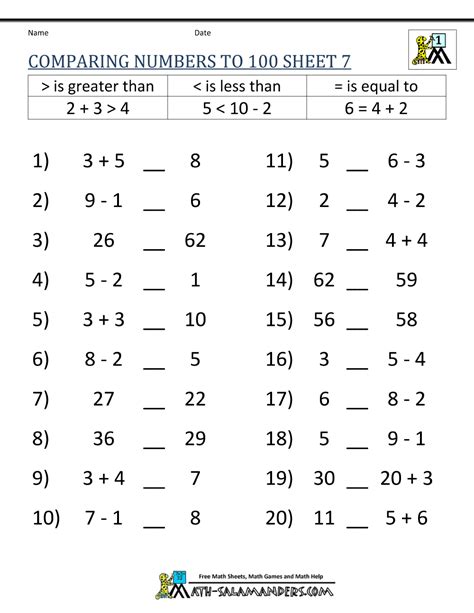 worksheet. Greater Than Less Than Worksheets 2nd Grade. Worksheet Fun ...