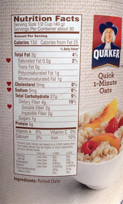 Quaker Oats Nutrition Facts – Besto Blog