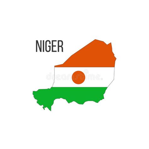 Niger Flag Map. the Flag of the Country in the Form of Borders. Stock ...