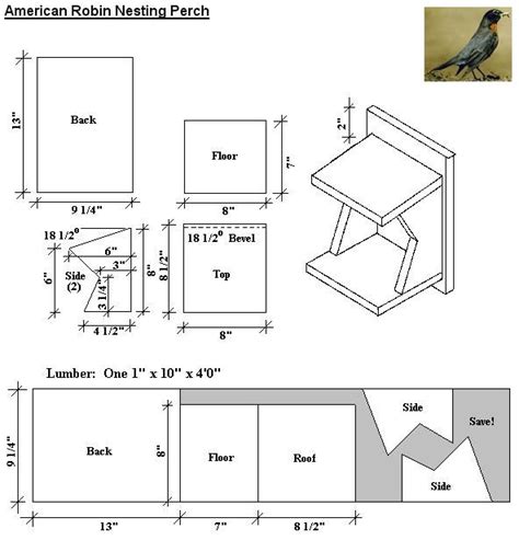 American Robin Nesting Perch Plans | outdoors | Pinterest | House plans ...