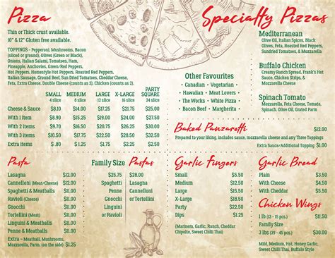 Menu – Roma Pizza