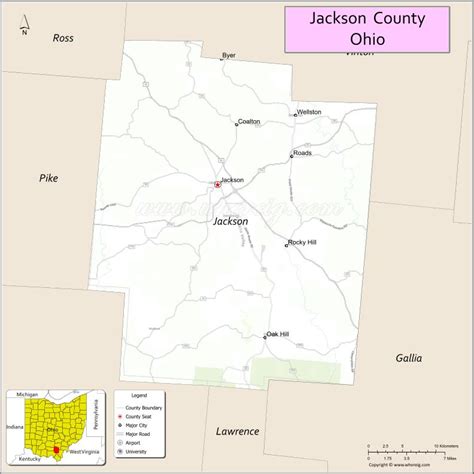 Map of Jackson County, Ohio - Thong Thai Real