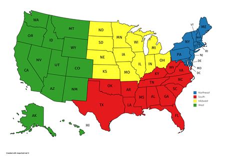 Usa Map Divided Into Regions – Topographic Map of Usa with States