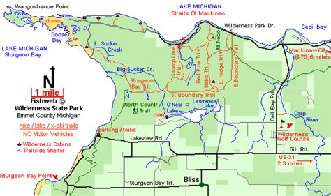 Wilderness State Park, hiking, biking & ski trails, Emmet County, Michigan