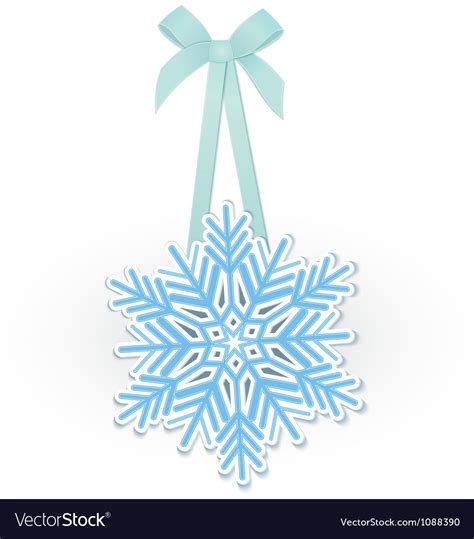 Snowflake on ribbon Royalty Free Vector Image - VectorStock