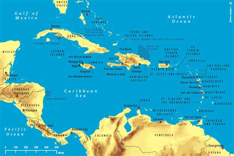 Maps Of Caribbean Islands Printable