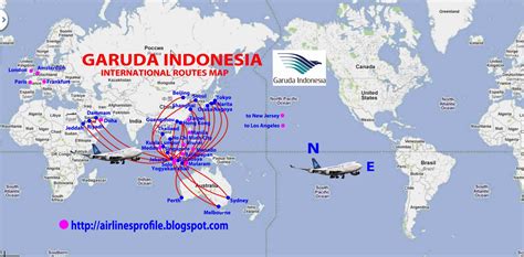 route map: Garuda Indonesia routes map