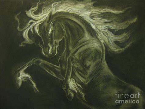 Nightmare Horse Drawing by April Johnson