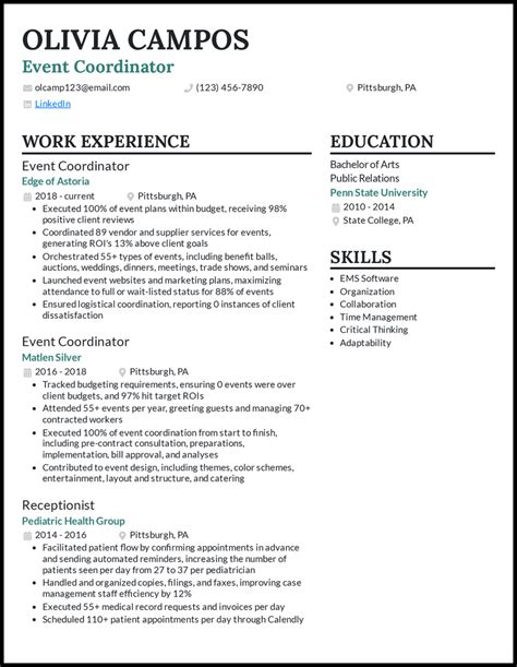 5 Event Planner Resume Examples For 2022 - Tendig