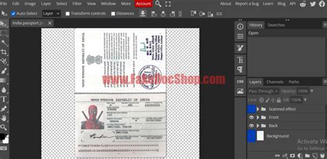 India Passport Template In PSD Format V2 - Fakedocshop