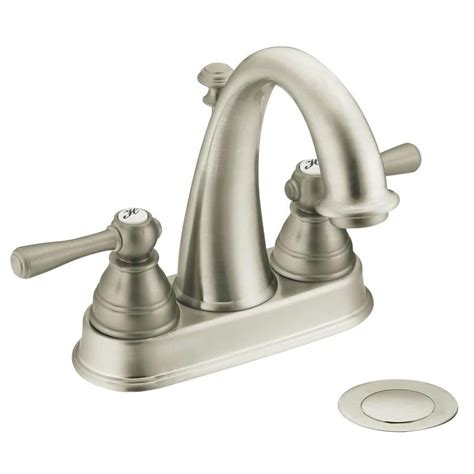 Shop Moen Kingsley Brushed Nickel 2-Handle 4-in Centerset Bathroom Sink ...