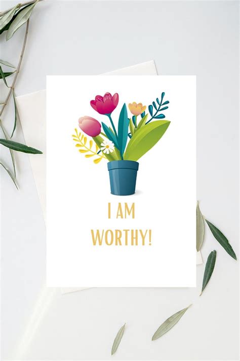 I Am Worthy Wall Art Quote Print. | Etsy