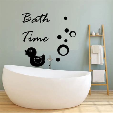 Bath Time Bathroom Sticker Quote Waterproof Nontoxic Vinyl Wall ...