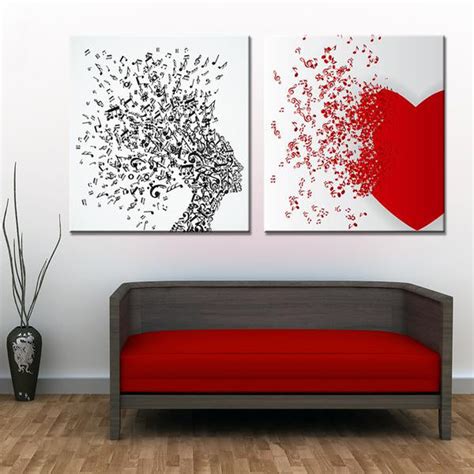 Love Abstract Music Note Canvas Art Set - Artistic Pod