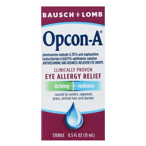 Bausch & Lomb Opcon-A Eye Allergy Relief Drops - Shop Eye Drops ...