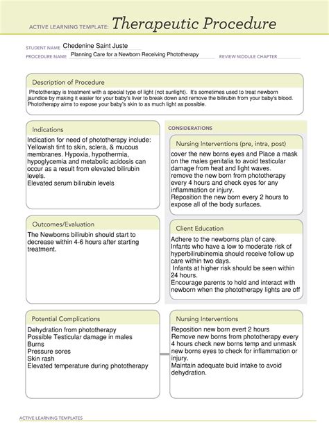 Ati A remediation Phototherapy - Nur2234 - ACTIVE LEARNING TEMPLATES ...