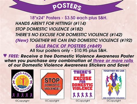 DOMESTIC VIOLENCE-SALE PACK OF FIVE POSTERS - LifeJackets Productions