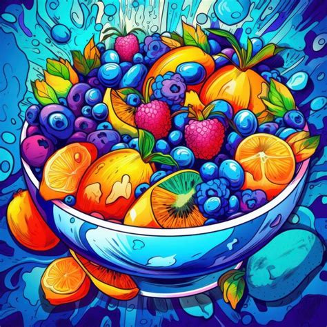 Premium AI Image | Fruit salad in an art style