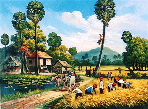 Village Scene | Landscape paintings, Village scene drawing, Drawing scenery