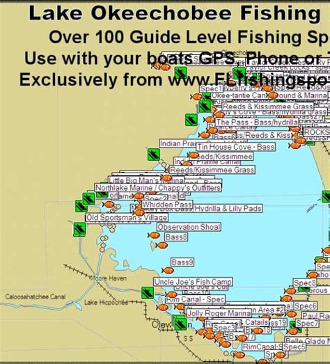 Lake Okeechobee Fishing Spots - Florida Fishing Maps and GPS Fishing Spots