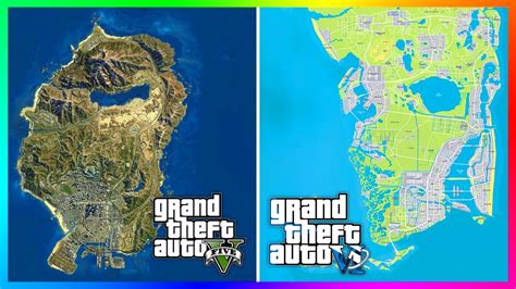 GTA 6 LEAKED MAP VS GTA 5 LOS SANTOS MAP - Size Difference, Islands ...