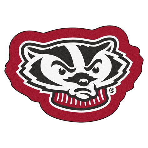 28.1" x 40.3" Red NCAA University of Wisconsin Badgers Mascot Mat ...