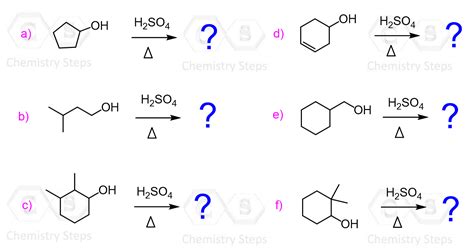 E1 Dehydration of Alcohols-Practice Problems Predict the Product when ...