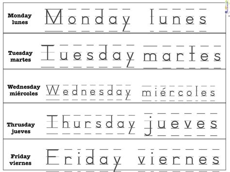 Weekdays • Spanish4Kiddos Educational Resources