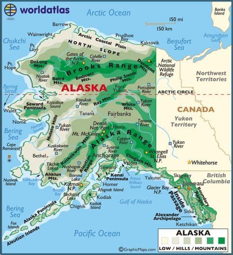 Alaska Maps & Facts | Alaska vacation, Alaska map, Alaska mountains