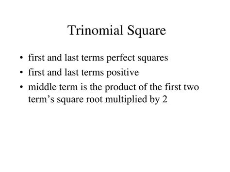 PPT - 6.3 Trinomial Squares PowerPoint Presentation, free download - ID ...