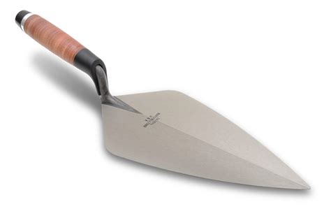 Marshalltown 34-12 Brick Trowel Wide London Pattern-Leather Hdl - Roncut