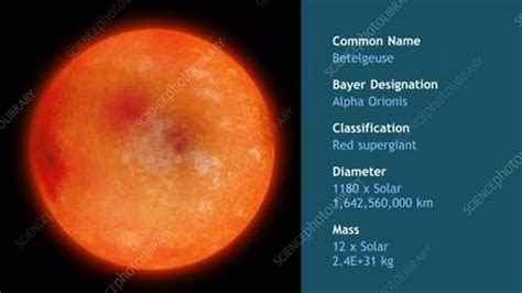 Betelgeuse red supergiant star, animation - Stock Video Clip - K005 ...