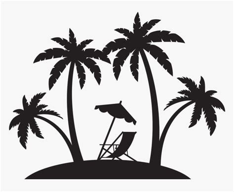 Beach Palm Tree Silhouette, HD Png Download , Transparent Png Image ...