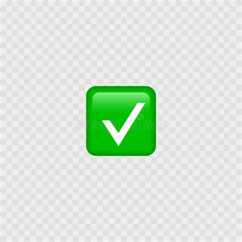 Green Check Mark Emoji Icon. Isolated Stock Vector - Illustration of ...