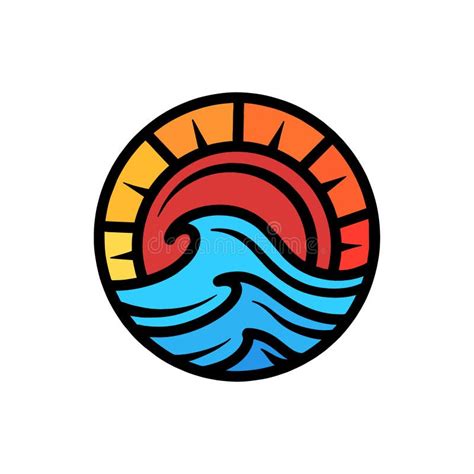 Colorful Ocean Logo Vector Design Illustration Emblem Stock Vector ...