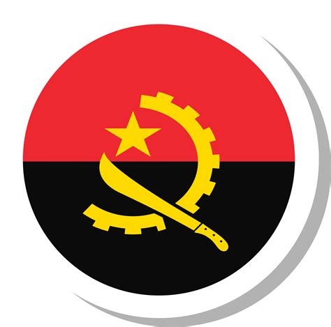 Angola flag circle shape, flag icon. 16707525 PNG