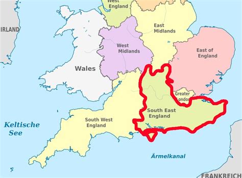 Map South East England | South east england, Wales england, West midlands