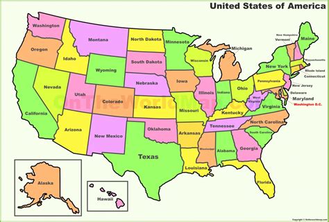 Map Of The United States With States Labeled Printable | Printable Maps