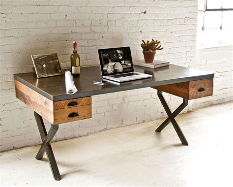 Steel and Reclaimed Wood Walter Desk by Richard Velloso