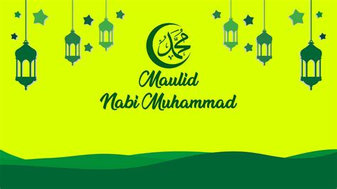 Maulid Nabi Muhammad Banner Background. Islamic background green ...