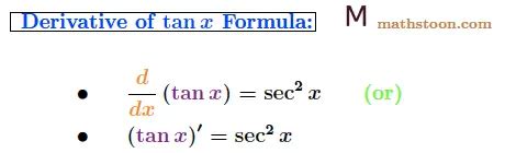 Derivative of tan x: Proof by First Principle, Product, Quotient, Chain ...