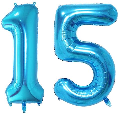 Shuxy 2pcs 40 Inch Number Balloon Foil Balloon Number 15 Jumbo Giant ...