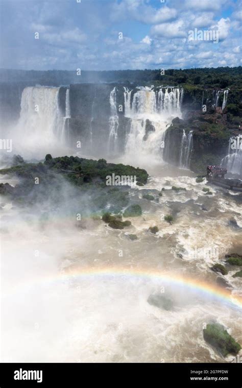 Iguacu (Iguazu) falls on a border of Brazil and Argentina Stock Photo ...