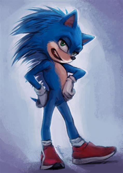 Movie Sonic Redesign (Full Body Version) by Skrollan95 on DeviantArt