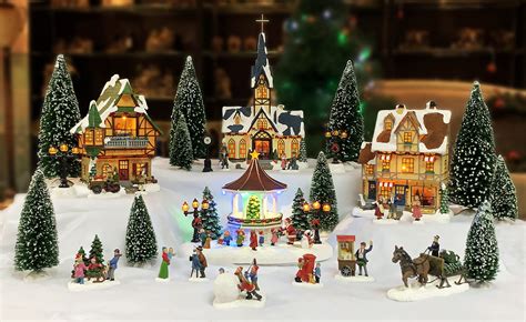 Moments In Time Christmas Village 30 pc Set, with LED Lights, Battery ...